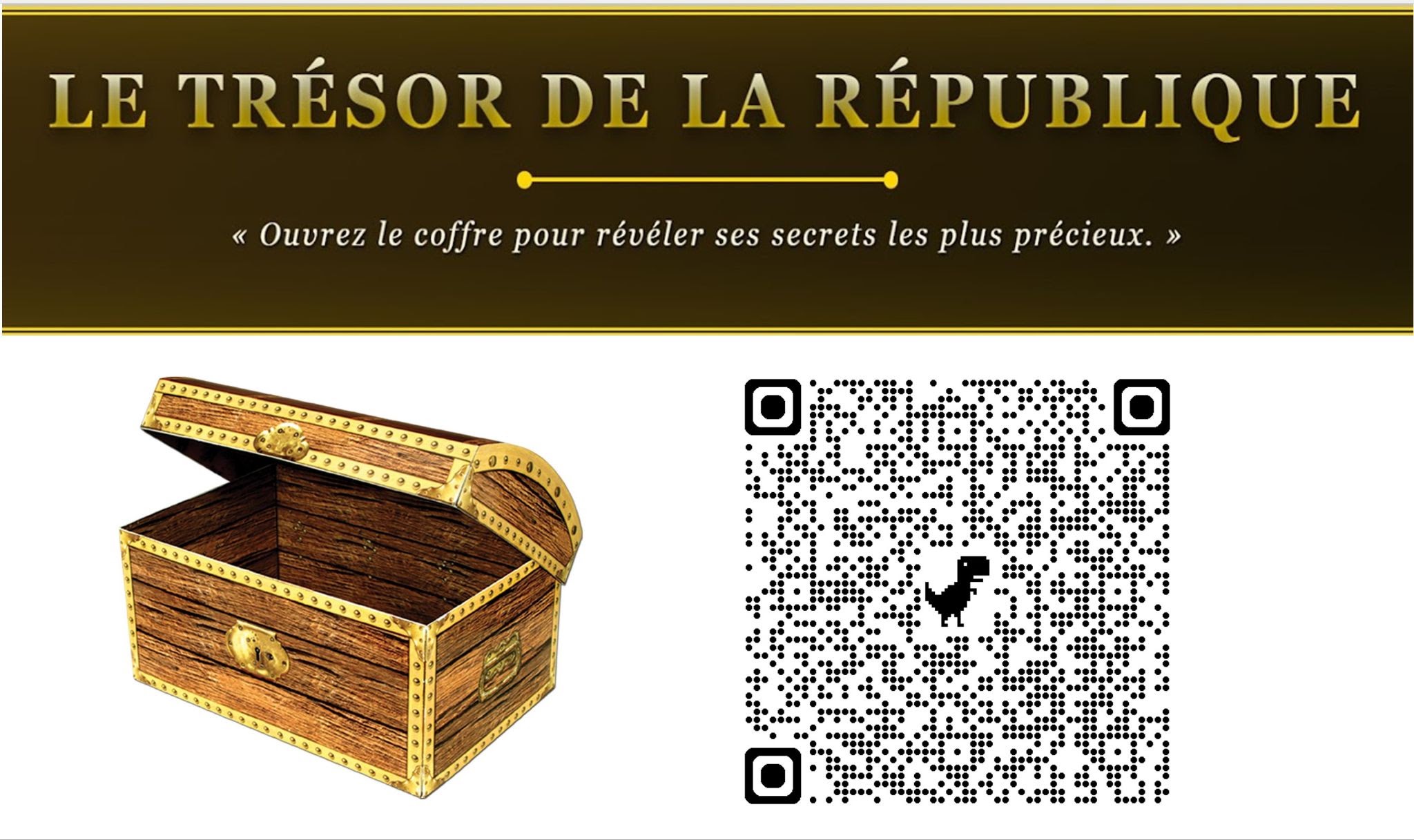Escape game « Le Trésor de la République » : coffre et QR code, lien vers le thème 3 de Première histoire