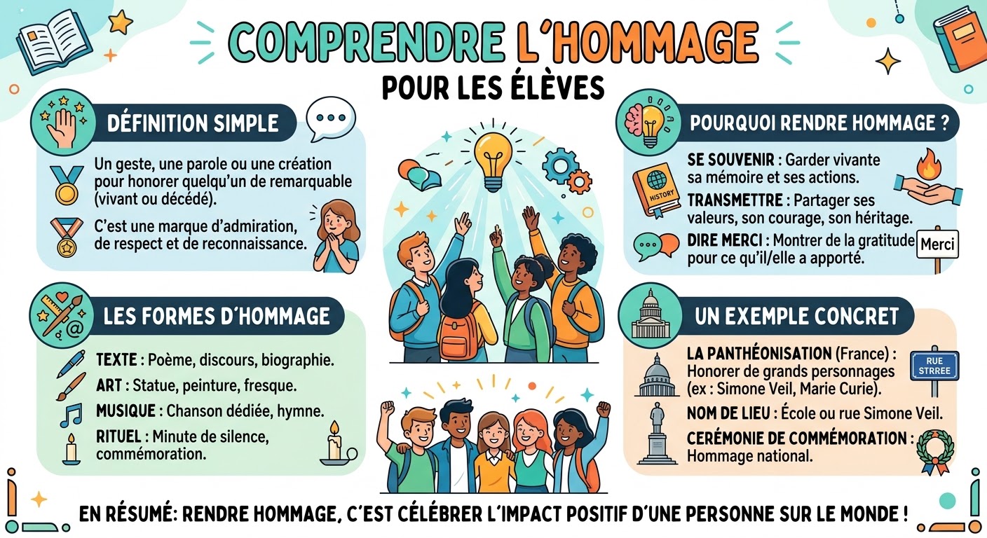 Infographie : Comprendre l'hommage, pour les élèves