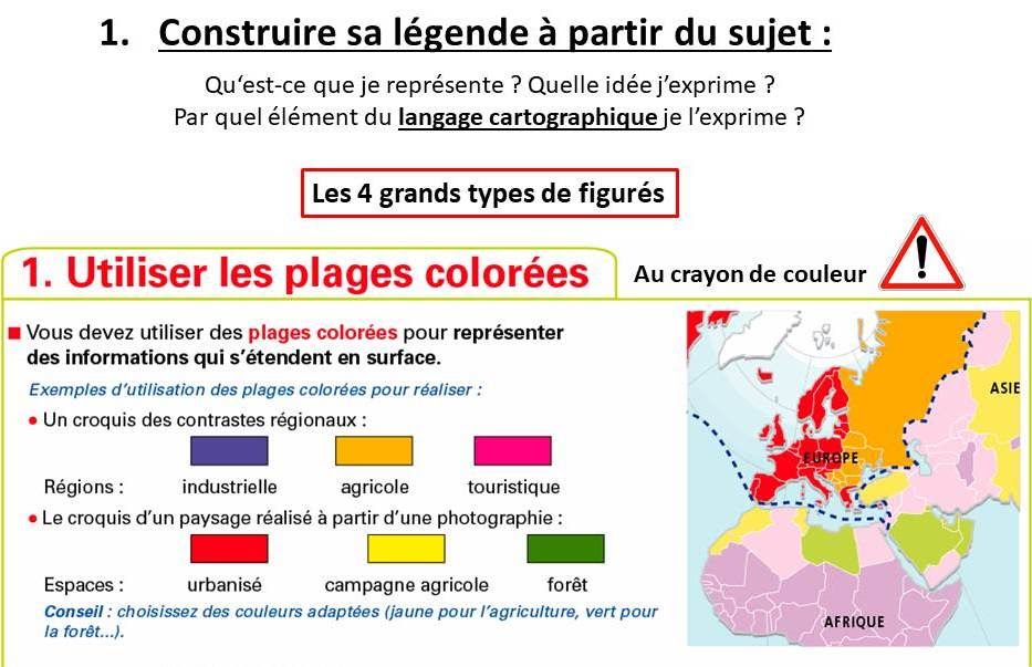 Croquis, étape 1 : construire sa légende et utiliser les plages colorées
